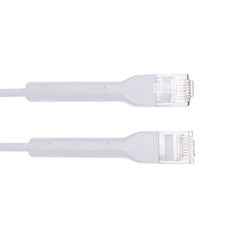 Mini Patch Cord Cat6A Ultra Slim 20 cm (7.87 Pulgadas) Blanco ? Ahorra Espacio sin Organizadores, con Bota Flexible
