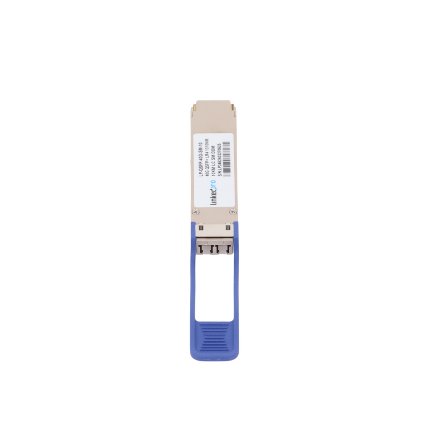 Transceptor Óptico QSFP+ (Mini-Gbic) / Monomodo 1310 nm / 40 Gbps / 40GBASE-LR4 / Conectores LC/UPC Dúplex / DDM / Hasta 10 km