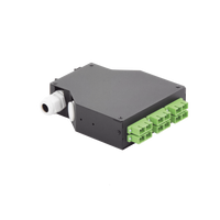 Distribuidor de Fibra Óptica para Riel Din, 6 Acopladores SC/APC Duplex Monomodo con Charola de Empalme