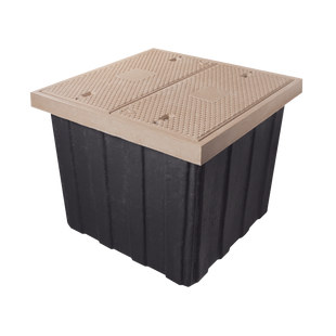 Registro de Fibra Óptica Carretero 115x115x100cm, 2 Tapas, Resistencia 20 Toneladas, Uso Vehicular Pesado