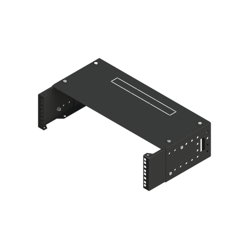 Rack Abierto de montaje en Pared, de 19in,  Profundidad Ajustable (8" a 12") de 2.5  Unidades de rack, con Capacidad de Crecimiento.