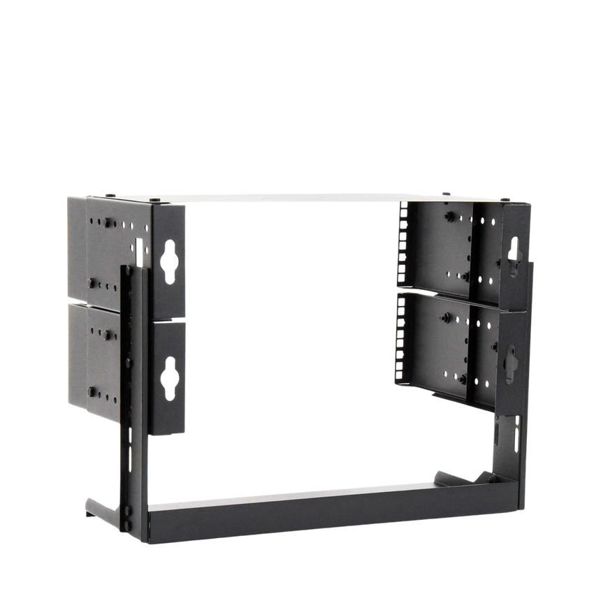 Rack Abierto de montaje en Pared, de 19in, 5 Unidades de rack, Profundidad Ajustable (8" a 12") con Charola de Uso Múltiple.