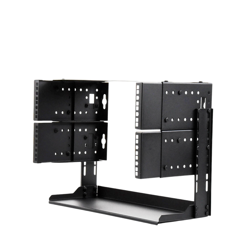 Rack Abierto de montaje en Pared, de 19in, 5 Unidades de rack, Profundidad Ajustable (8" a 12") con Charola de Uso Múltiple.