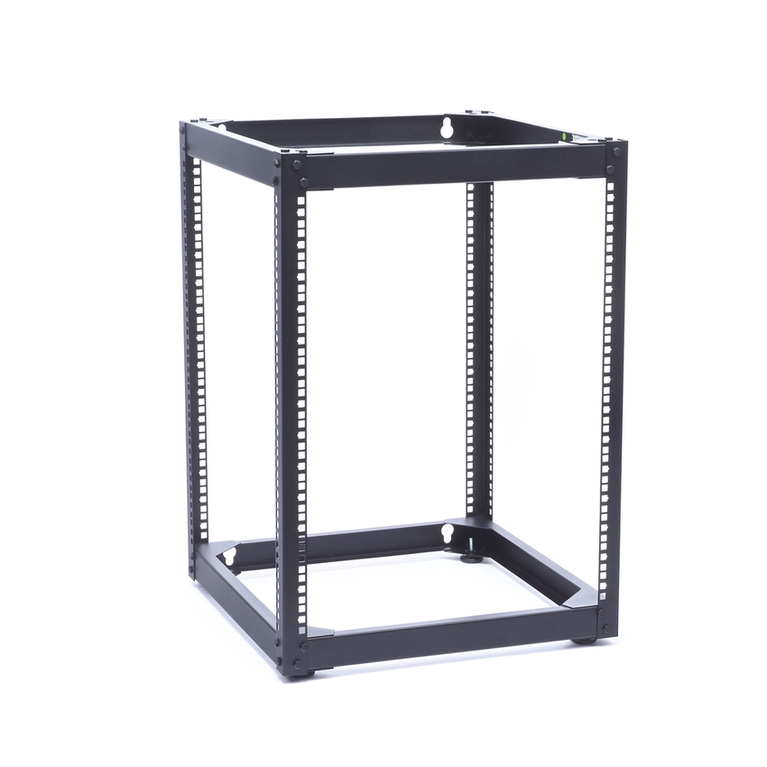 Rack Abierto de 4 Postes Instalación Pared o Piso de 14 Unidades, Ideal para Equipo de Audio!
