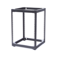 Rack Abierto de 4 Postes Instalación Pared o Piso de 14 Unidades, Ideal para Equipo de Audio!