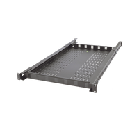 Charola Ventilada para Soportar Equipos en Rack, Profundidad Ajustable de 495 a 965 mm, 1U, Color Negro