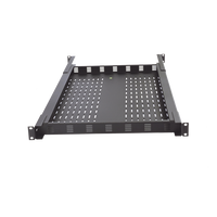 Charola Ventilada para Soportar Equipos en Rack, Profundidad Ajustable de 495 a 965 mm, 1U, Color Negro