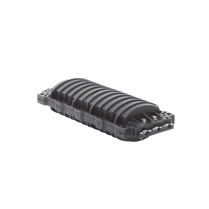 Caja de Distribución de Fibra Óptica Horizontal, Hasta 96 Empalmes, Exterior IP68, 2 Puertos de Entrada y Salida