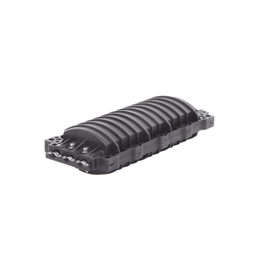 Caja de Distribución de Fibra Óptica Horizontal, Hasta 96 Empalmes, Exterior IP68, 2 Puertos de Entrada y Salida