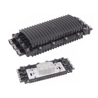 Caja de Distribución de Fibra Óptica Horizontal, hasta 96 Empalmes, Exterior IP68, 3 Puertos de Entrada y Salida
