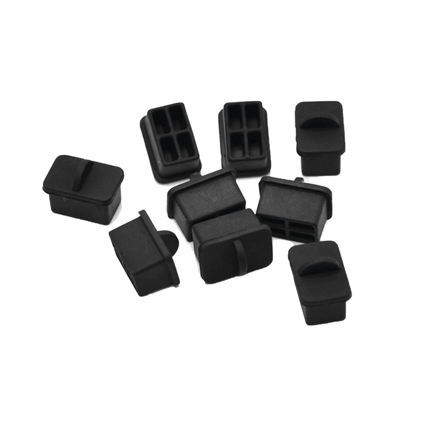 Bolsa con 25 piezas de protectores anti-polvo para puerto SFP, color negro