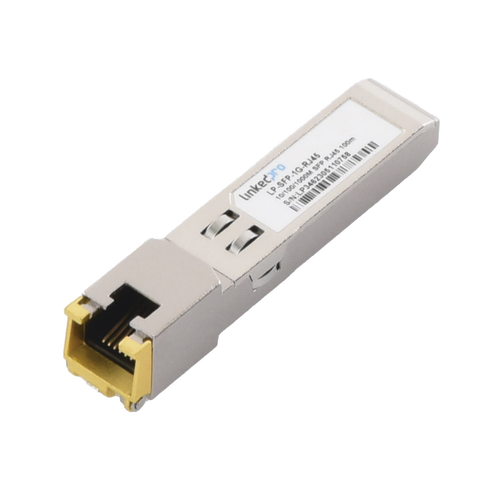 Transceptor Óptico SFP a RJ45 / Auto negociación 10/100/1000 Mbps / Conector RJ45 / 1000BASE-T / Distancia de hasta 100 m.