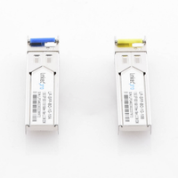 Transceptores Ópticos Bidireccionales SFP (Mini-Gbic) / Monomodo 1310 & 1550 nm / 1.25 Gbps / 1000BASE-BX / Conector LC/UPC Simplex / DDM / Hasta 10 km / 2 Piezas