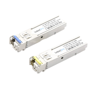 Transceptores Ópticos Bidireccionales SFP (Mini-Gbic) / Monomodo 1310 & 1550 nm / 1.25 Gbps / 1000BASE-BX / Conector LC/UPC Simplex / DDM / Hasta 20 km / 2 Piezas