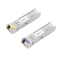 Transceptores Ópticos Bidireccionales SFP (Mini-Gbic) / Monomodo 1490 & 1550 nm / 1.25 Gbps / 1000BASE-BX / Conector LC/UPC Simplex / DDM / Hasta 60 km / 2 Piezas