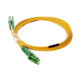 Jumper de Fibra Óptica Monomodo 9/125 LC/APC-LC/APC Duplex PVC, 2.0 mm, Amarillo, 2 Metros (6.56 Pies)