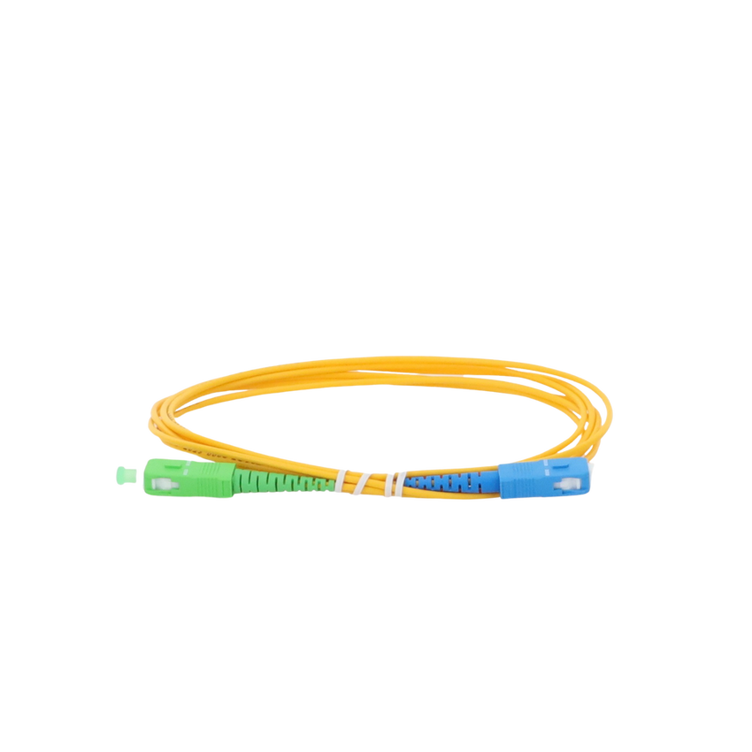 Jumper de Fibra Óptica Monomodo SC/APC-SC/UPC Simplex de 2 Metros (6.56 Pies), 2mm
