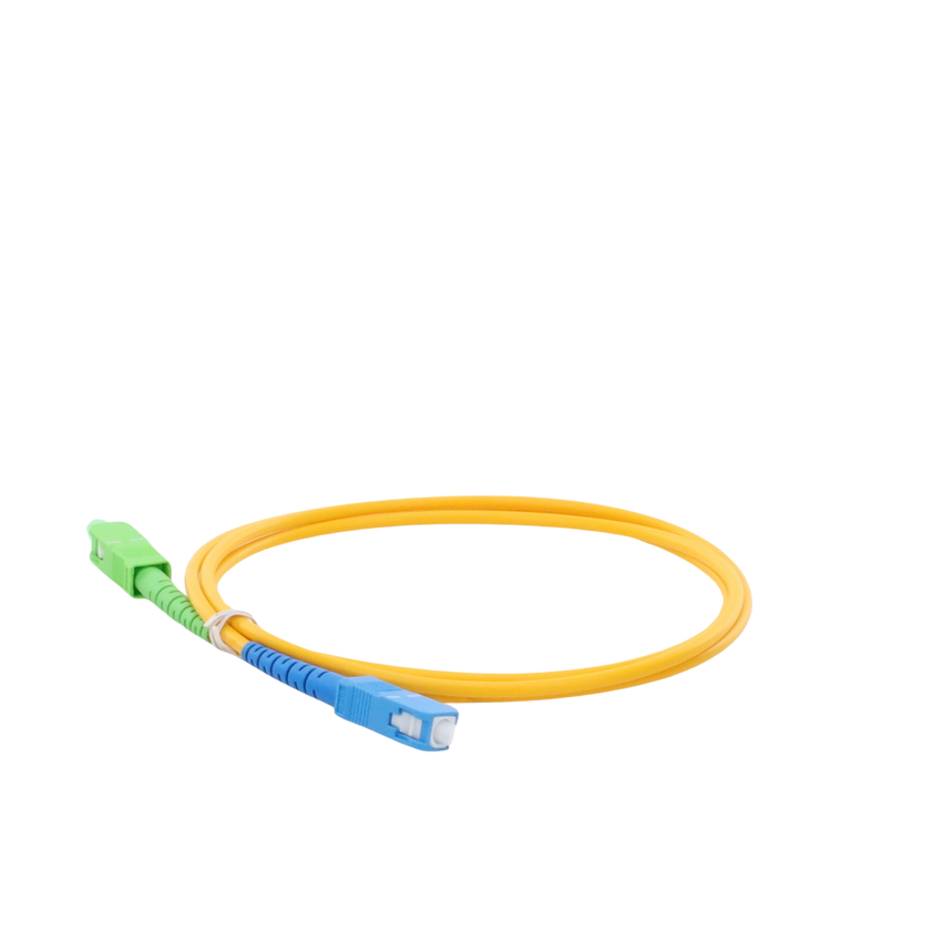 Jumper de Fibra Óptica Monomodo SC/APC-SC/UPC Simplex de 1 Metro (3.28 Pies), 3mm
