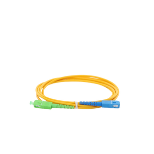 Jumper de Fibra Óptica Monomodo SC/APC-SC/UPC Simplex de 2 Metros (6.56 Pies), 3mm