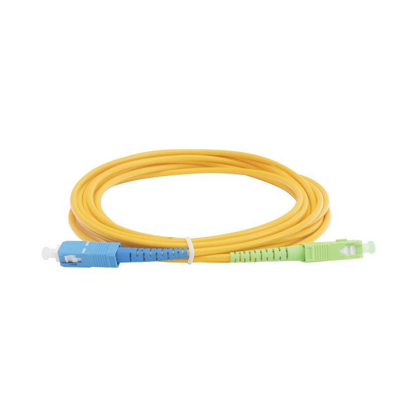 Jumper de Fibra Óptica Monomodo SC/APC-SC/UPC Simplex de 3 metro, 3mm