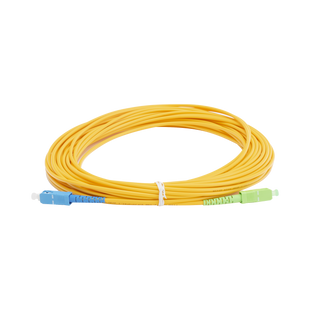 Jumper de Fibra Óptica Monomodo SC/UPC - SC/APC Simplex, color amarillo, 15 metros