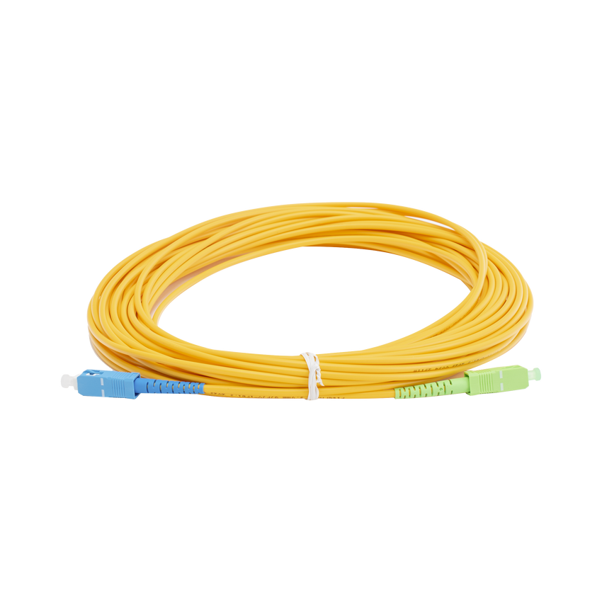 Jumper de Fibra Óptica Monomodo SC/UPC - SC/APC Simplex, color amarillo, 15 metros