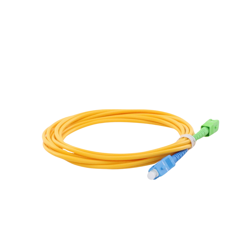 Jumper de Fibra Óptica Monomodo SC/UPC-SC/APC Simplex, Color Amarillo, 3 Metros (9.84 Pies), 3 mm