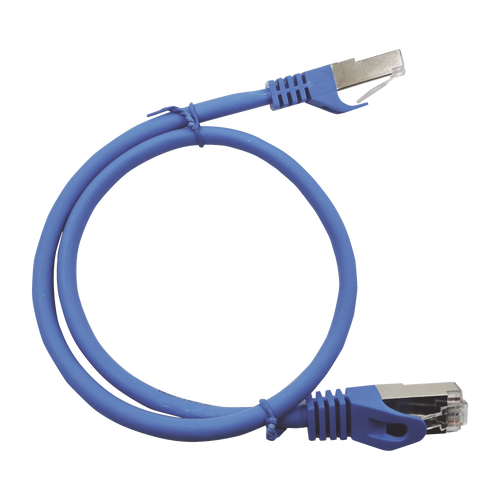 Patch Cord Cat6A 10G blindado 0.5M ( 1.64 ft ) AZUL