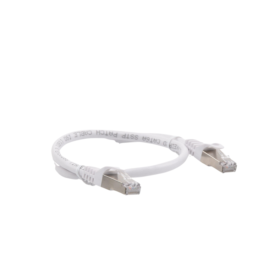 Patch Cord Cat6A 10G Blindado 0.5 Metros (1.64 Pies) Blanco