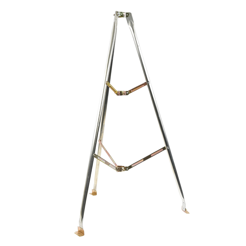Montaje de tripie para exterior, altura total del tripie 1.52 m. Compatible con mástiles de hasta 3 m de largo 1  1/4 a 2" de diámetro