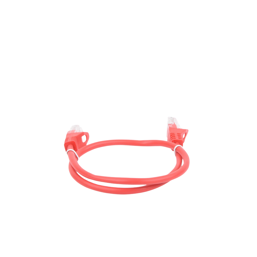 Cable de Parcheo UTP Cat5e - 0.5 Metros (1.64 Pies) - Rojo