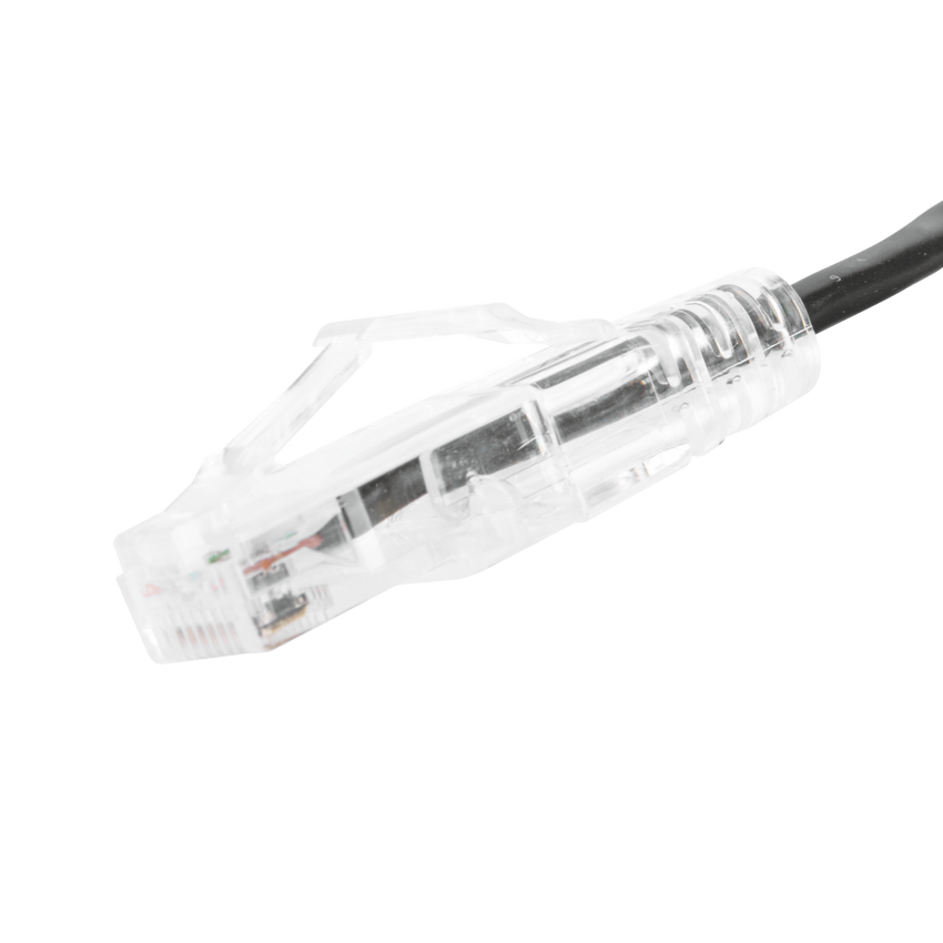 Cable de Parcheo Slim UTP Cat6 - 20 cm (7.87 Pulgadas) Negro Diámetro Reducido (28 AWG)