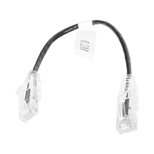 Cable de Parcheo Slim UTP Cat6 - 20 cm (7.87 Pulgadas) Negro Diámetro Reducido (28 AWG)
