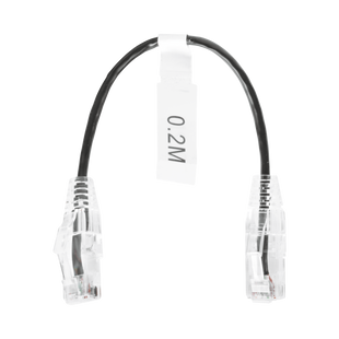Cable de Parcheo Slim UTP Cat6 - 20 cm (7.87 Pulgadas) Negro Diámetro Reducido (28 AWG)