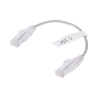 Cable de Parcheo Slim UTP Cat6 - 20 cm (7.87 Pulgadas) Gris Diámetro Reducido (28 AWG)