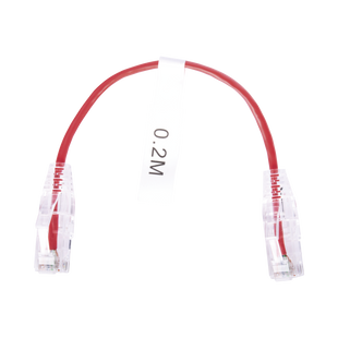 Cable de Parcheo Slim UTP Cat6 - 20 cm (7.87 Pulgadas) Rojo Diámetro Reducido (28 AWG)