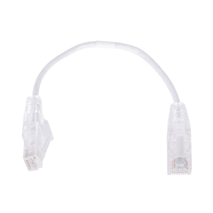 Cable de Parcheo Slim UTP Cat6 - 20 cm Blanco Diámetro Reducido (28 AWG)