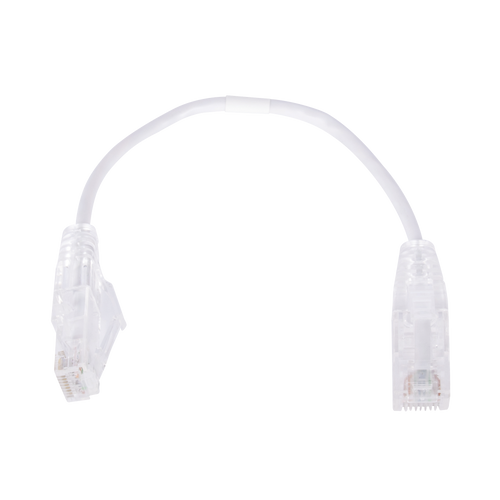 Cable de Parcheo Slim UTP Cat6 - 20 cm (7.87 Pulgadas) Blanco Diámetro Reducido (28 AWG)