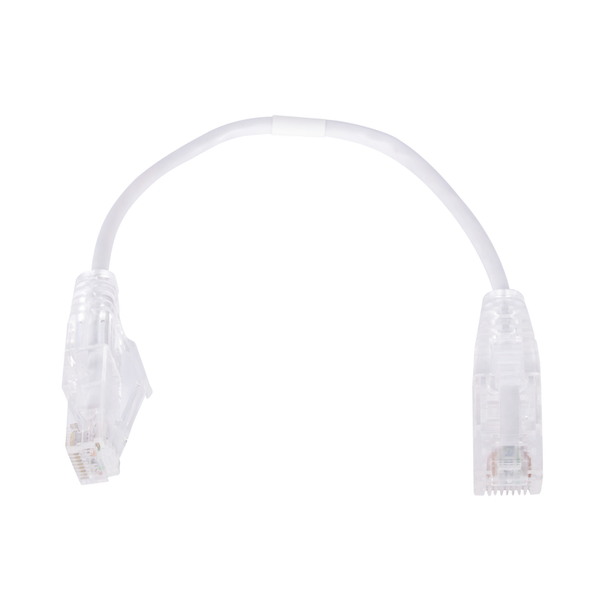 Cable de Parcheo Slim UTP Cat6 - 20 cm (7.87 Pulgadas) Blanco Diámetro Reducido (28 AWG)