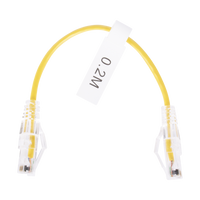 Cable de Parcheo Slim UTP Cat6 - 20 cm (7.87 Pulgadas) Amarillo Diámetro Reducido (28 AWG)