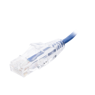 Cable de Parcheo Slim UTP Cat6 - 30 cm (11.81 Pulgadas) Azul Diámetro Reducido (28 AWG)