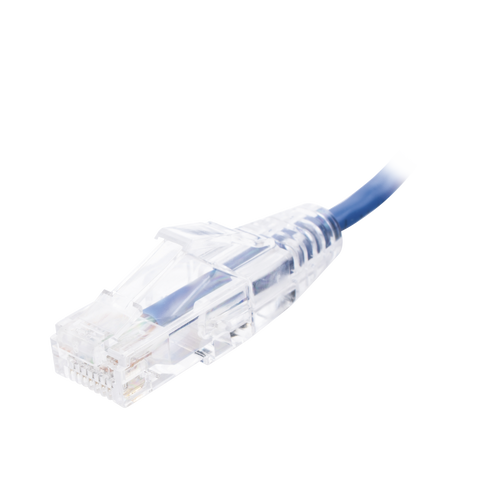Cable de Parcheo Slim UTP Cat6 - 30 cm (11.81 Pulgadas) Azul Diámetro Reducido (28 AWG)