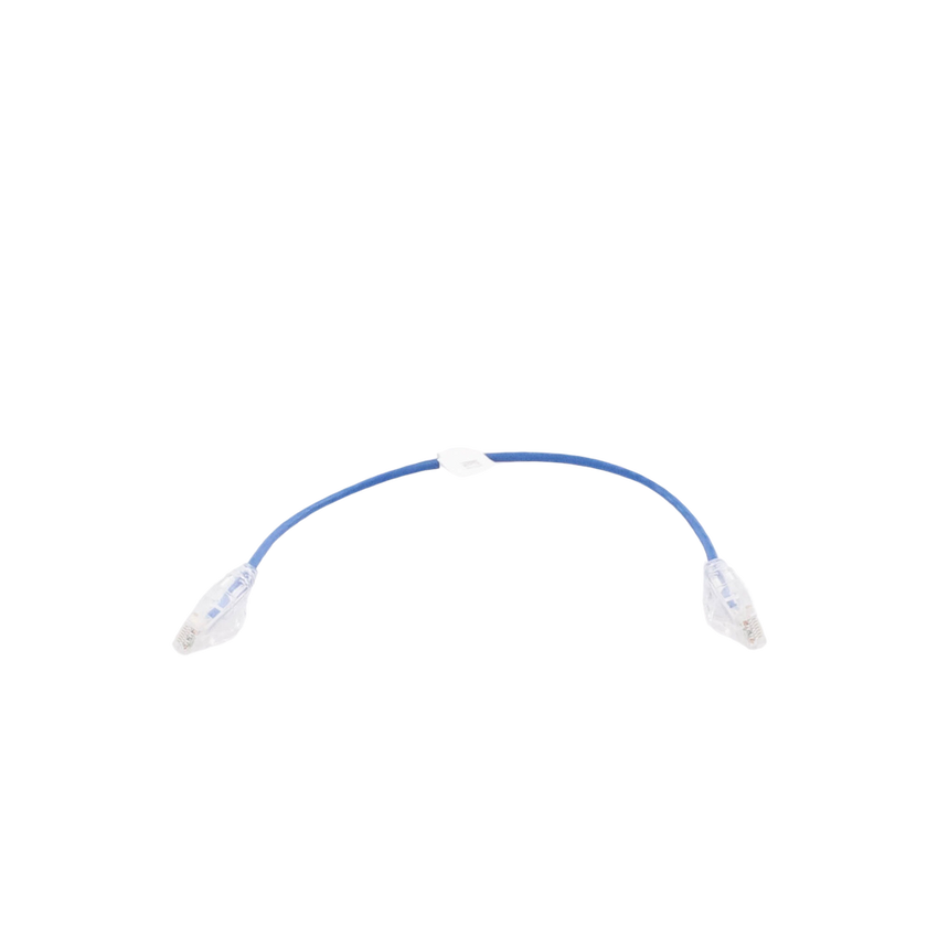 Cable de Parcheo Slim UTP Cat6 - 30 cm (11.81 Pulgadas) Azul Diámetro Reducido (28 AWG)