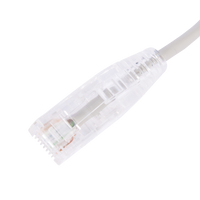 Cable de Parcheo Slim UTP Cat6 - 30 cm (11.81 Pulgadas) Gris Diámetro Reducido (28 AWG)