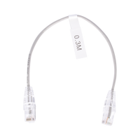 Cable de Parcheo Slim UTP Cat6 - 30 cm (11.81 Pulgadas) Gris Diámetro Reducido (28 AWG)