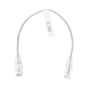 Cable de Parcheo Slim UTP Cat6 - 30 cm (11.81 Pulgadas) Gris Diámetro Reducido (28 AWG)