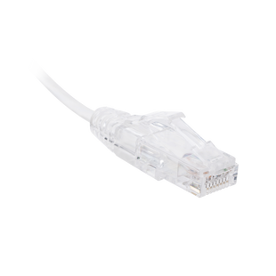 Cable de Parcheo Slim UTP Cat6 - 30 cm (11.81 Pulgadas) Blanco, Diámetro Reducido (28 AWG)