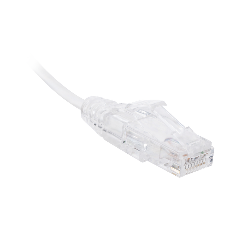 Cable de Parcheo Slim UTP Cat6 - 30 cm (11.81 Pulgadas) Blanco, Diámetro Reducido (28 AWG)