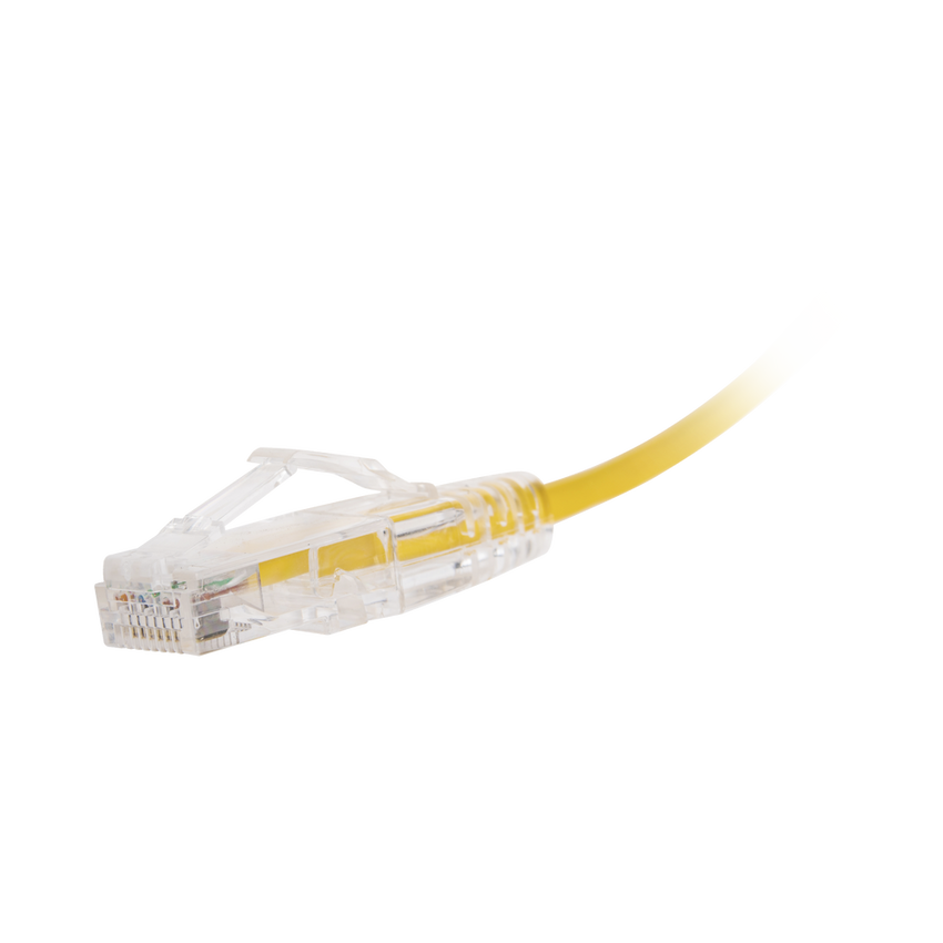 Cable de Parcheo Slim UTP Cat6 - 30 cm (11.81 Pulgadas) Amarillo Diámetro Reducido (28 AWG)