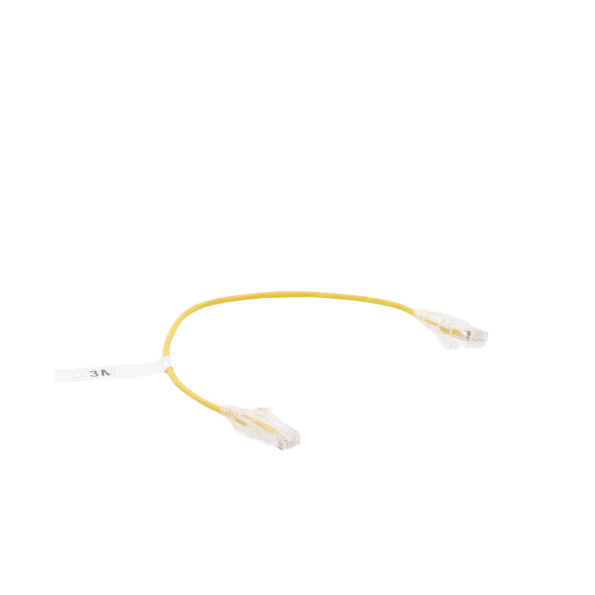 Cable de Parcheo Slim UTP Cat6 - 30 cm (11.81 Pulgadas) Amarillo Diámetro Reducido (28 AWG)